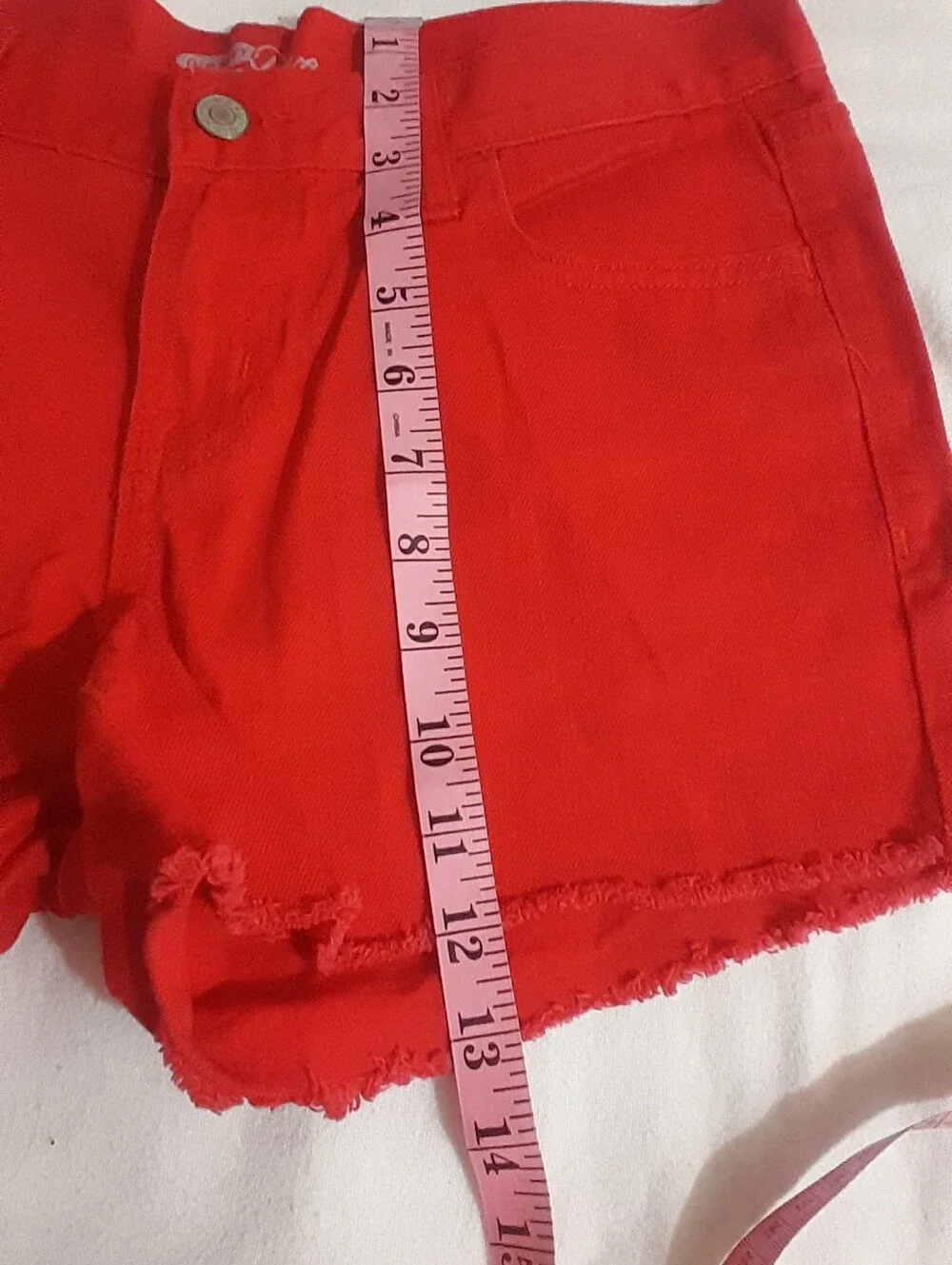 Red Women's Denim Cutoff Shorts